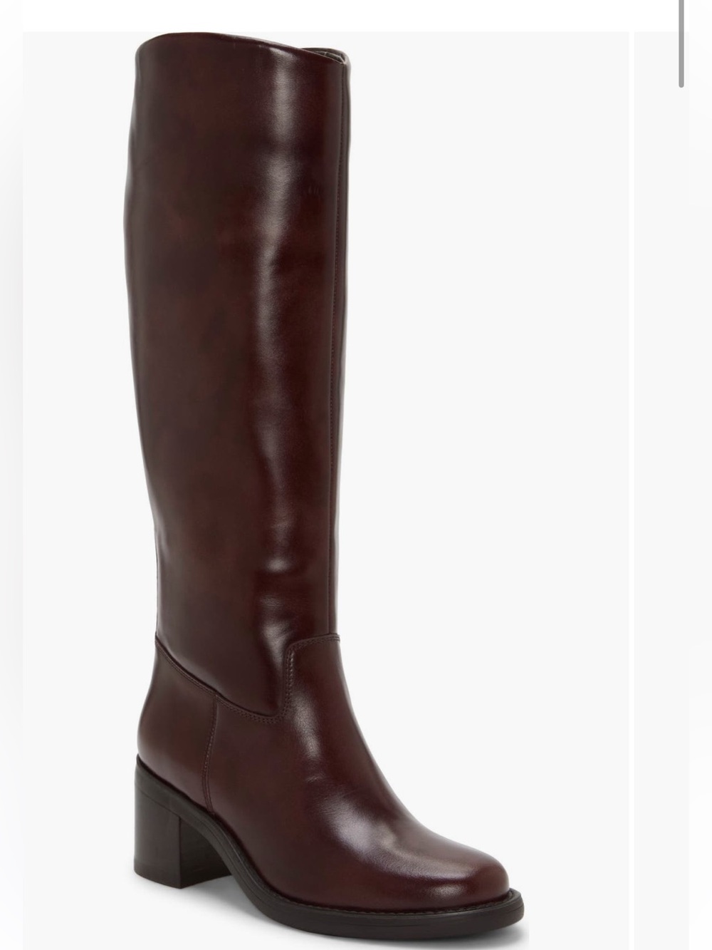 NWOT Vince Camuto Leather Amree Tall Boot In Rich Mahogany Size 11